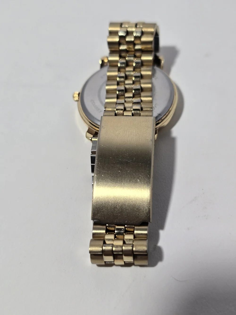 Vintage Walt Disney World Mickey Mouse Gold Tone Castle Watch - Jubilee Band